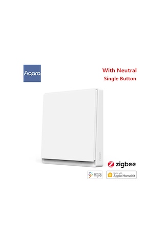 Yaozixa Aqara E1 Zigbee 3.0 Akıllı Duvar Anahtarı - Tek Ateş Tek Tuş, Uzak Kumanda, Akıllı Ev Entegreasyonu, Kolay Kurulum