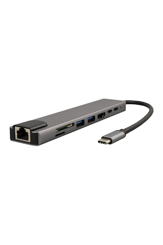 Powermaster Type-c 8in1 Hdmı Çok Fonksiyonlu Usb 3.0 Dock Station Apple Uyumlu MacBook - Pc - Playstation - Xbox