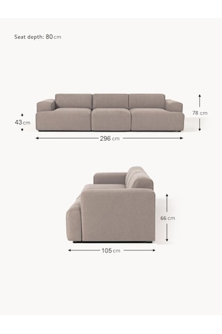 Most Mollista 3 Modül Kanepe Koltuk 10 Kahverengi Keten Kumaş Yum