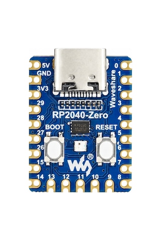 Raspberry Pi Rp2040 Tabanlı Type-c Mini Geliştirme Kartı Waveshare Rp2040-zero