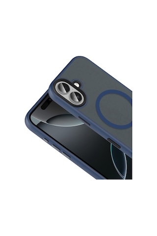 Apple Uyumlu iPhone 17 Magsafe Özellikli Fall Sert Telefon Kılıfı Lacivert