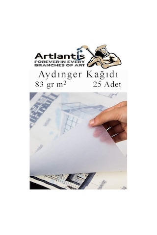 Aydınger Kağıdı A3 83 Gr 25'li 1 Paket Eskiz Kağıdı Lineplus Asetat Kalemi S 0.3 Siyah Kırmızı Mavi