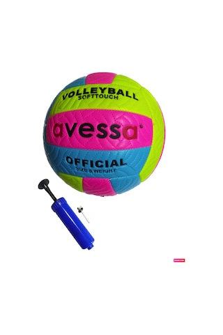 Avessa VLM-700 Soft 280 gr Voleybol Top + Pompa Pembe-Mavi Pembe - Mavi