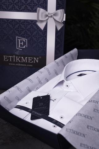 Beyaz Baklava Desen Slimfit Erkek Gömlek Çok Renkli