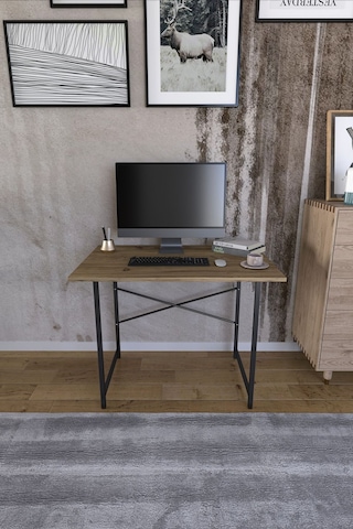 Metal Ayaklı Çalışma Masası  Ofis Masası Atlantik Çam 60 x 90 CM Atlantik Çam