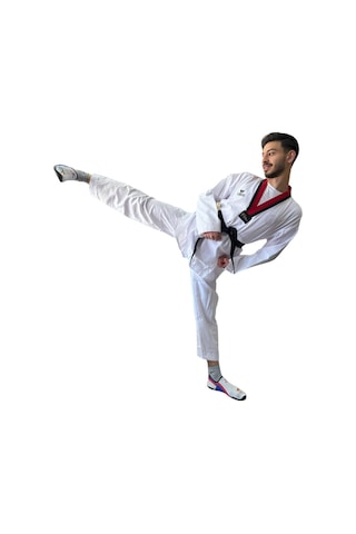 Jumok Poom Yaka Fitilli Taekwondo Elbisesi Beyaz