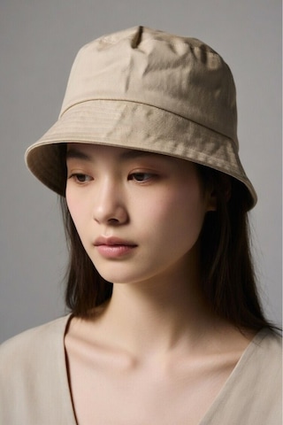 Mollycrush Unisex Bej Bucket Şapka Pamuklu Gabardin Güneş Koruyucu Balıkçı Modeli Bej