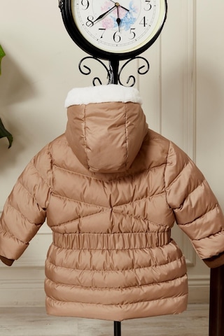 Benitto Kids Kız Bebek Kapüşonlu Kışlık Mont 51333 Kahve