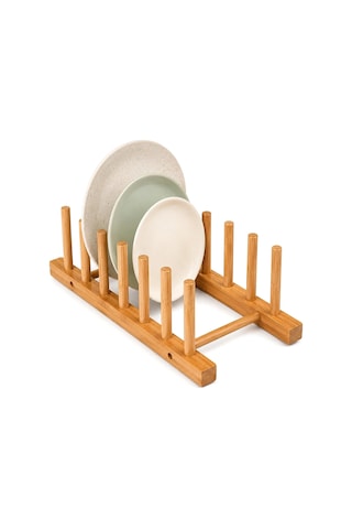 2pcs Bambu - Ahşap Tezgah Üstü Tabaklık - Bulaşıklık 5468 Çok Renkli