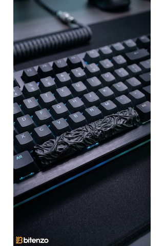 Custom Tasarım Mekanik Klavye Spacebar Keycap - 6.25u Uyumlu Özel Dokulu Boşluk Tuşu - Siyah