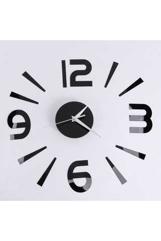 Goldenqian 24x Dekor Kuvars Kendin Yap Duvar Saati Saatleri Horloge Saat Oturma Odası Moda Akrilik Ayna Çıkartmaları Siyah Tnj24e Siyah