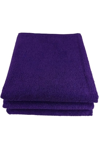 3 Adet Saç Boyası Tutmayan Mikrofiber El Yüz Kuaför Spor Havlusu Mor