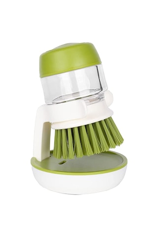 Damlama Tepsili Sabunluk Avuç İçi Fırçası, Bulaşıklar, Tencereler, Tavalar, Lavabo Temizliği İçin Yıkama Fırçası, Mutfak Fırçası Saklama Standı Seti Gri