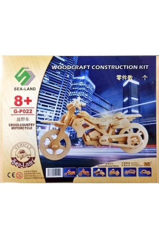 Woodcraft Ahşap Maket Cross-Country Motosiklet Maketi
