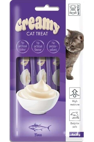 M-Pets Creamy Chicken Ton Balıklı Ek Besin Kedi Ödülü 4 x 15 G