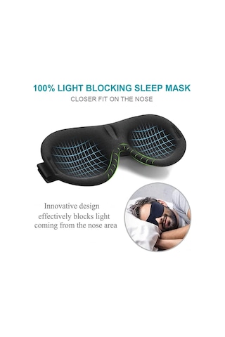 Joyzzz Göz Maskesi, 3d Konturlu Kupa Uyku Göz Bağı, Işık Engelleme Göz Kapağı Yumuşak Gece Maskesi Unisex Uyku