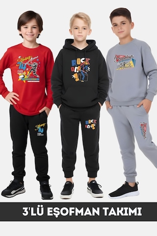 Fyk Ki Ds Erkek Çocuk Eşofman Takimi 3'lü Set Çok Renkli