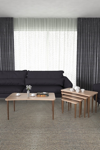 Aleyna 5li Orta Sehpa ve Zigon Sehpa Ahşap Ayaklı Sehpa – Sonomo