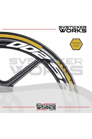 Bajaj Rs200 Jant Sticker Dış Ve İç Set Sticker Jant Şeridi Altın