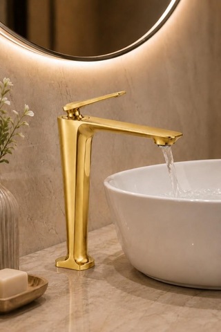 Sensa Uzun Lavabo Bataryası Mat Pırınc-altın Mat Pirinç Altın