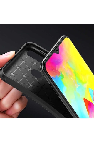 Samsung Galaxy Uyumlu M20 Kılıf Karbon Silikon Case