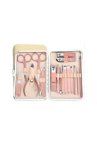 Kangvka Gül Altını 18 Parça Profesyonel Tırnak Bakım Seti, Seyahat Çantası İle Manikür Ve Pedikür Araçları