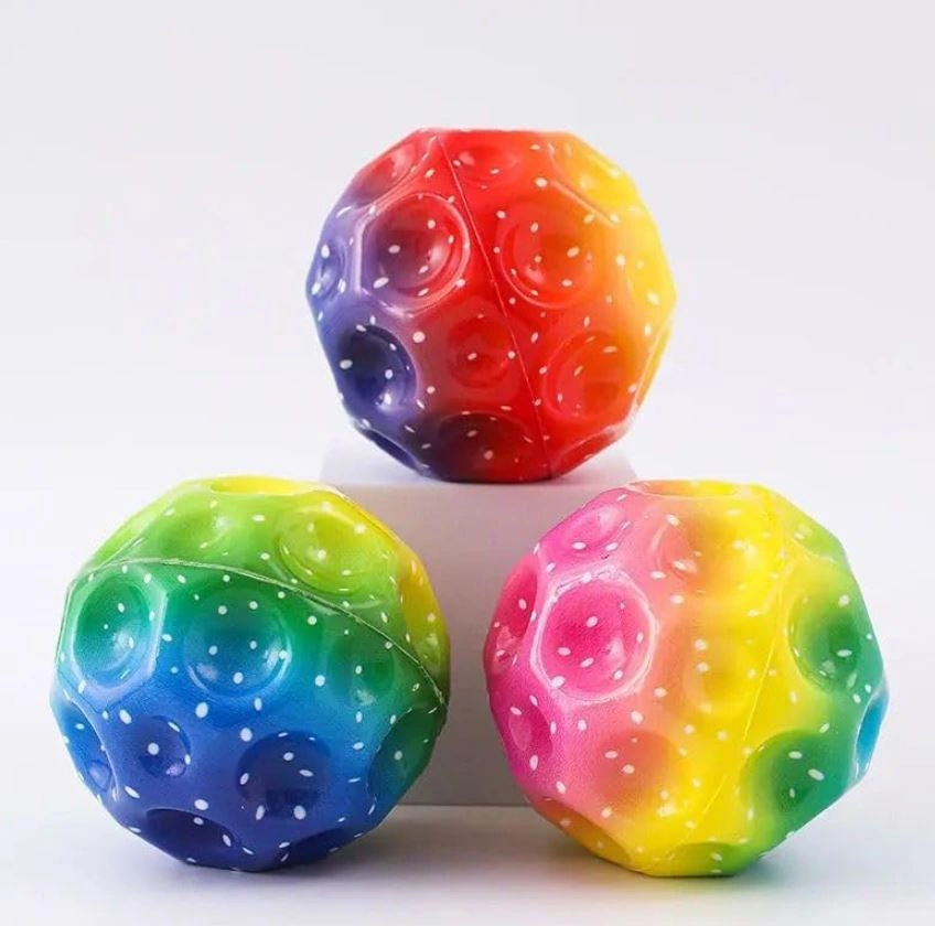 Yükseğe Zıplayan Top Moon Ball Ay Topu Rengarenk 7 Cm - 1 Adet