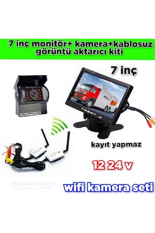 Bus Kamera+7 İnç Monitör+wifi Set 12-24 V Kayıt Yapmaz