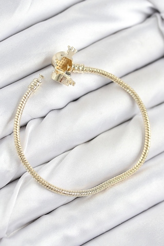Pirinç Charm Zirkon Taşlı Taç Model Gold Renk Kadın Bileklik - Tj-bb7808 Çok Renkli