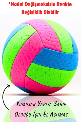 Voleybol Topu Dikişli Soft Touch Voleybol Çok Renkli