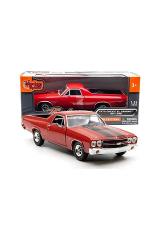 Motor Max 1:24 1970 Chevy El Camino Ss 396 Model Araba - Kırmızı Metal Diecast Koleksiyon