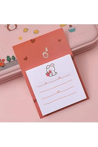 Çilekli Tavşan Temalı Renkli Not Seti Post-it Sticky Note
