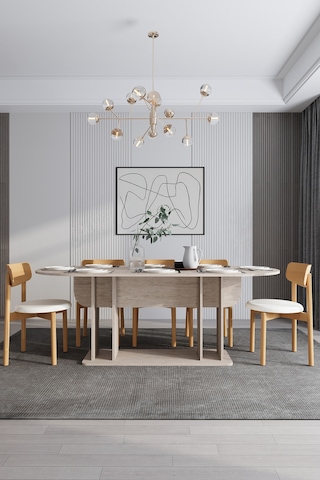 Modern 8 Kişilik Mutfak Yemek Masası Ve Sandalye %100 Mdf Mutfak Yemek Odası Masası Takımı Ymt08 Sidon