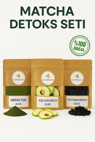 Matcha Seti Matcha - Elma Kurusu - Yaban Mersini - Kuru Meyve Doğal Destek