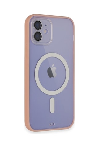 Apple Uyumlu iPhone 11 Kılıf Lensli Magsafe Mat Kenar Renkli Kapak