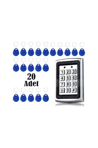 Rfid Şifreli Kapı Kilidi Kartlı Geçiş Metal +20 Ad Manyetik Anaht