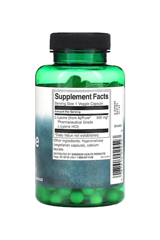 Swanson, L-lysine, Lizin 500 Mg, 90 Veggie Capsules
