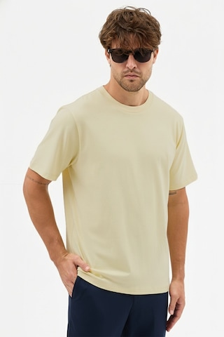 Goffra Erkek Premium Kalite Yoğun Dokulu Pamuklu T-shirt Açık Sarı M101-r0220-03 Açık Sarı