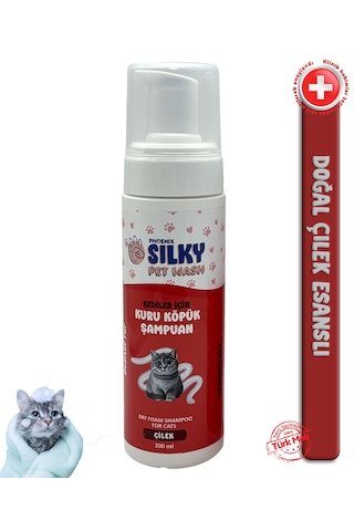 Silkypetwash - Kedilere Özel Çilek Özlü Kuru Köpük Şampuan -200ml