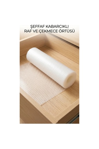 Şeffaf Pvc Raf Ve Dolap İçi Kaydırmaz Koruyucu Örtü 45x300 Cm Çok Renkli