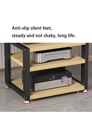 Çok Fonksiyonlu Stereo Hifi Standı, Stereo Raf, Ses Amplifikatörü Masa Mobilyası Ses Rafı, Ahşap Depolama Raflı Av Medya Oynatıcı Standı Çok Renkli