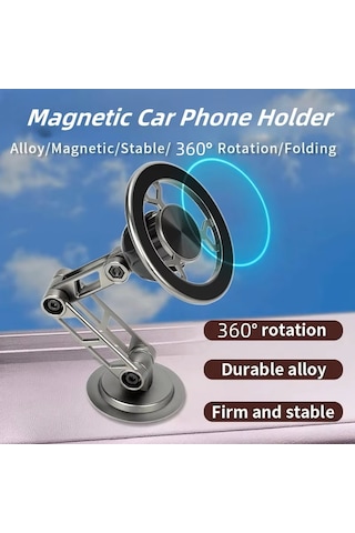 Metal Magsafe Telefon Tutucu 360 Dönerli Demir Ayarlanabilir Mıknatıslı Tüm Telefonlar İçin Tutucu Koyu Metal