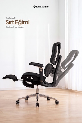 Okawa Titreşimli Masaj Destekli Ergonomik Çalışma Koltuğu - Siyah