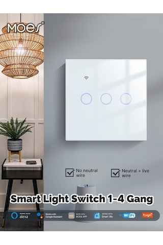 Trendooze Zamanlama Yangın Wifi Uzaktan Uygulaması Tuya Tek Sıfır Sesli Evrensel Dokunmatik Anahtarı Anahtar Anahtar Akıllı Akıllı 1-gang Vi 1-gang