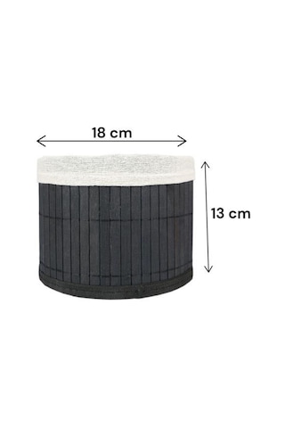 Digithome Bambu Çok Amaçlı Saklama Kutusu Düzenleyici Küçük Boy Organizer Siyah 18 Cm - Cl-6008-5 C1-1-121 Siyah