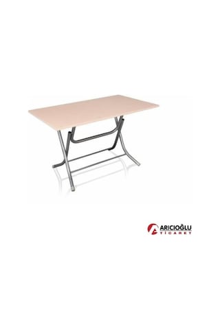 Arıcıoğlu_Ticaret 70 Cm X 110 Cm Katlanır Metal Yüksek Ayaklı Suntalam Ahşap Masa
