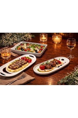 Beyaz Sunum Tabağı Seti 6&apos Lı Servis Tabağı Restoran Servis Tabak Seti, 6 Parça, 2 Oval 2 Tavuk Tabağı 2 Kare Tabak, Profesyonel Sunum Takımı Açık Gri