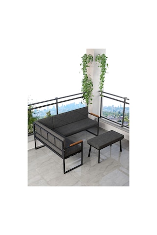 Mygusi Src Balkon, Bahçe, Cafe, Köşe Takimi Antrasit