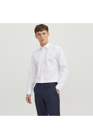 Jack & Jones Erkek Slim Fit Uzun Kollu Gömlek - Joe - 12187222 White