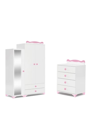 Patiko Sahra 950 3 Kapılı Bebek Odası Takımı Pembe
